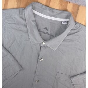 Tommy Bahama Catalina Twill 4XB 4XL Big Green Silk Blend Camp Shirt Stretch